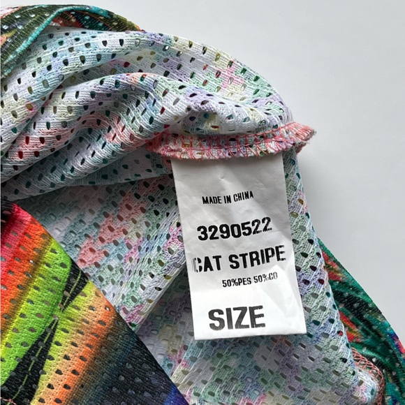 Custo Barcelona Women’s Sleeveless Tank Top ‘Cat Stripe’ Fine-Mesh Size 1 Small - Picture 6 of 7